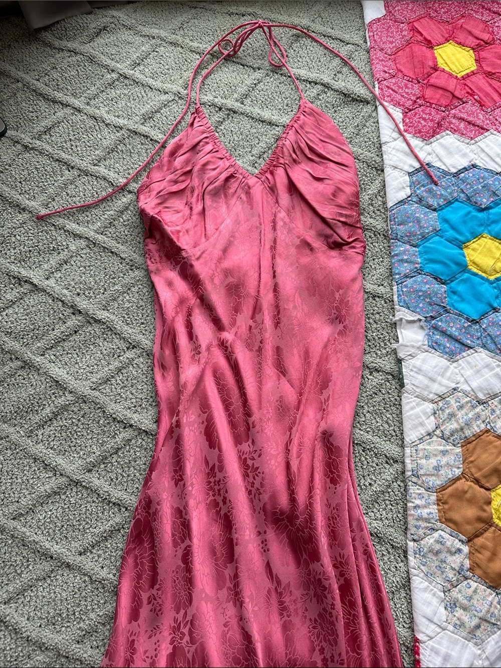 Auguste The Label Pink Floral Satin Maxi Dress